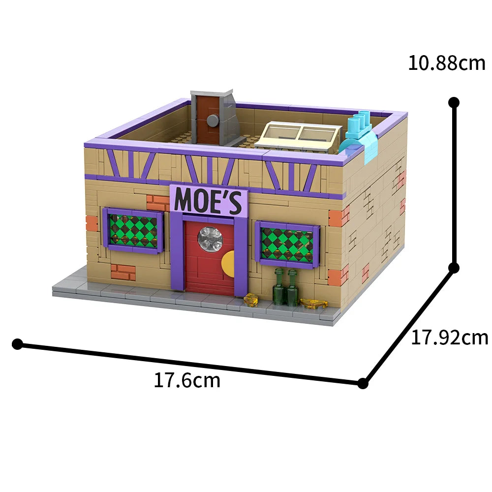 MOC Simpsons Anime Moe's Tavern Byggklossar Modell