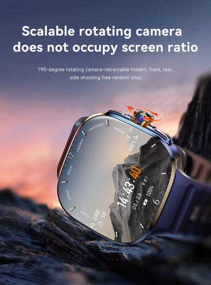 2026New 5G SIM Smart Watch 2.4" AMOLED 8+128GB GPS+NFC WIFI 1000W HD Camera IP68Waterproof Health Monitor Android Smartwatch Men
