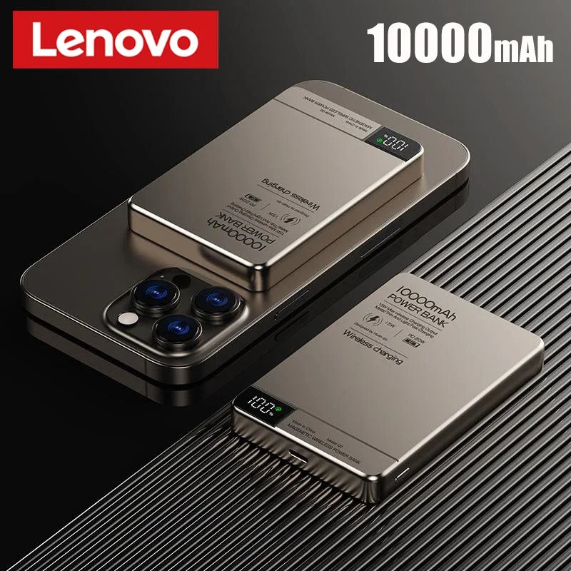 Lenovo 500000mAh Magnetic Power Bank Super Fast Charging for Magsafe Wireless External Battery Powerbank for iPhone Samsung