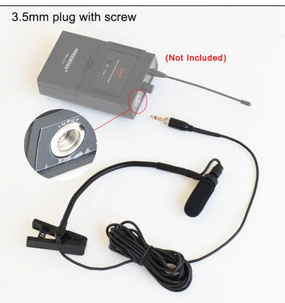 FREEBOSS Saxophone Microphone 3.5mm 3 Pin 4 PIN Trumpet Horn Trombone Clarinet Instruments Mic for Bodypack Transmitter IM-20-K