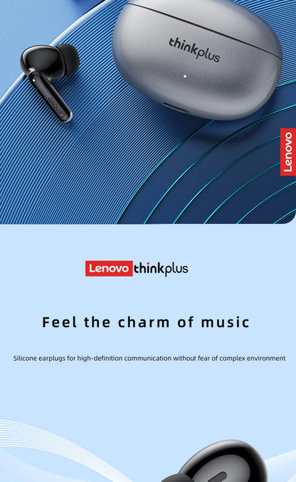 Lenovo GM2 PRO XT88 True Wireless Earbuds – Bluetooth 5.3 Dubbel Mikrofon Touch 4h Speltid Svettskyddad HiFi Bass CE/FCC Vit Svart