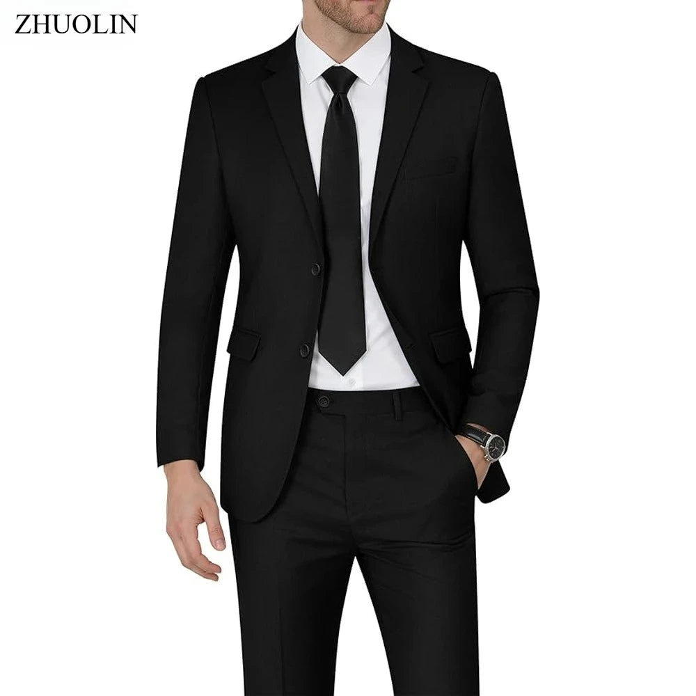 Men Suits Sets High Quality For Wedding Elegant 2 Pieces Jackets Pants Stretch Blazers Tailored Formal Full 2025 Costume