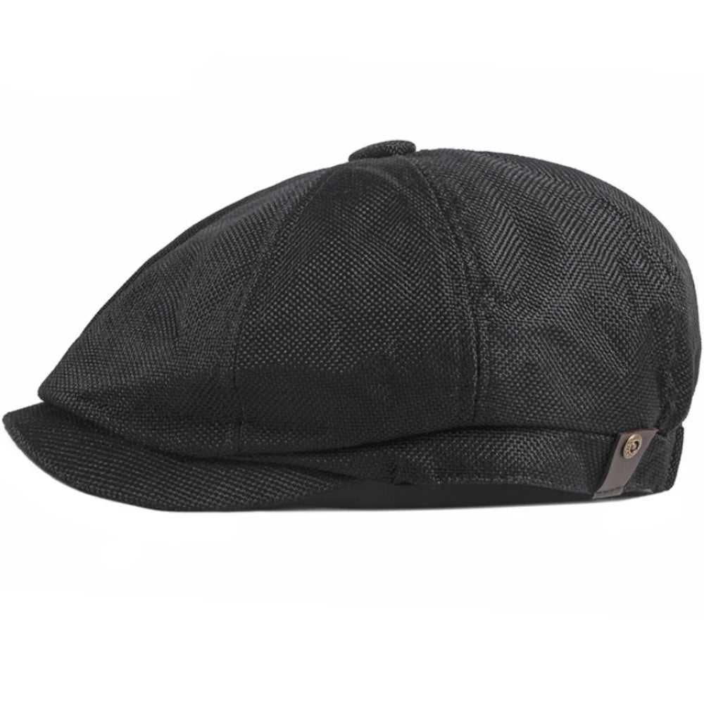 HT4668 Beret Cap Spring Summer Sun Hat Men Women Retro Artist Painter Linen Beret Hat Male Female Octagonal Flat Cap Mens Berets