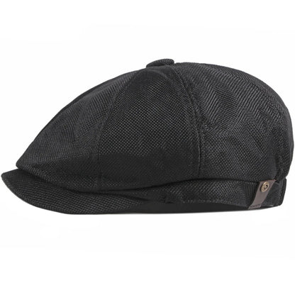 HT4668 Beret Cap Spring Summer Sun Hat Men Women Retro Artist Painter Linen Beret Hat Male Female Octagonal Flat Cap Mens Berets
