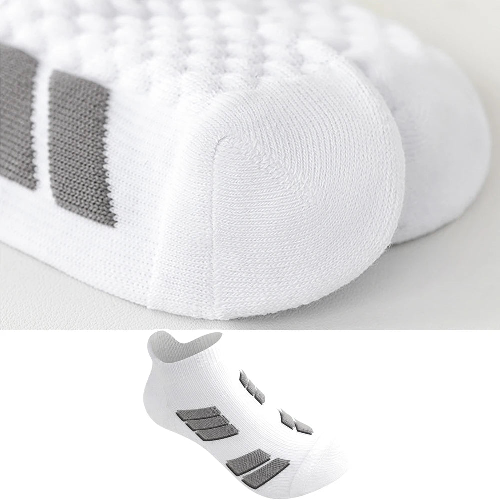 10Pairs Black Low Cut Sports Socks Unisex Breathable Sweat Absorbing Running Basketball Leisure Towel Bottom Socks for Men And W