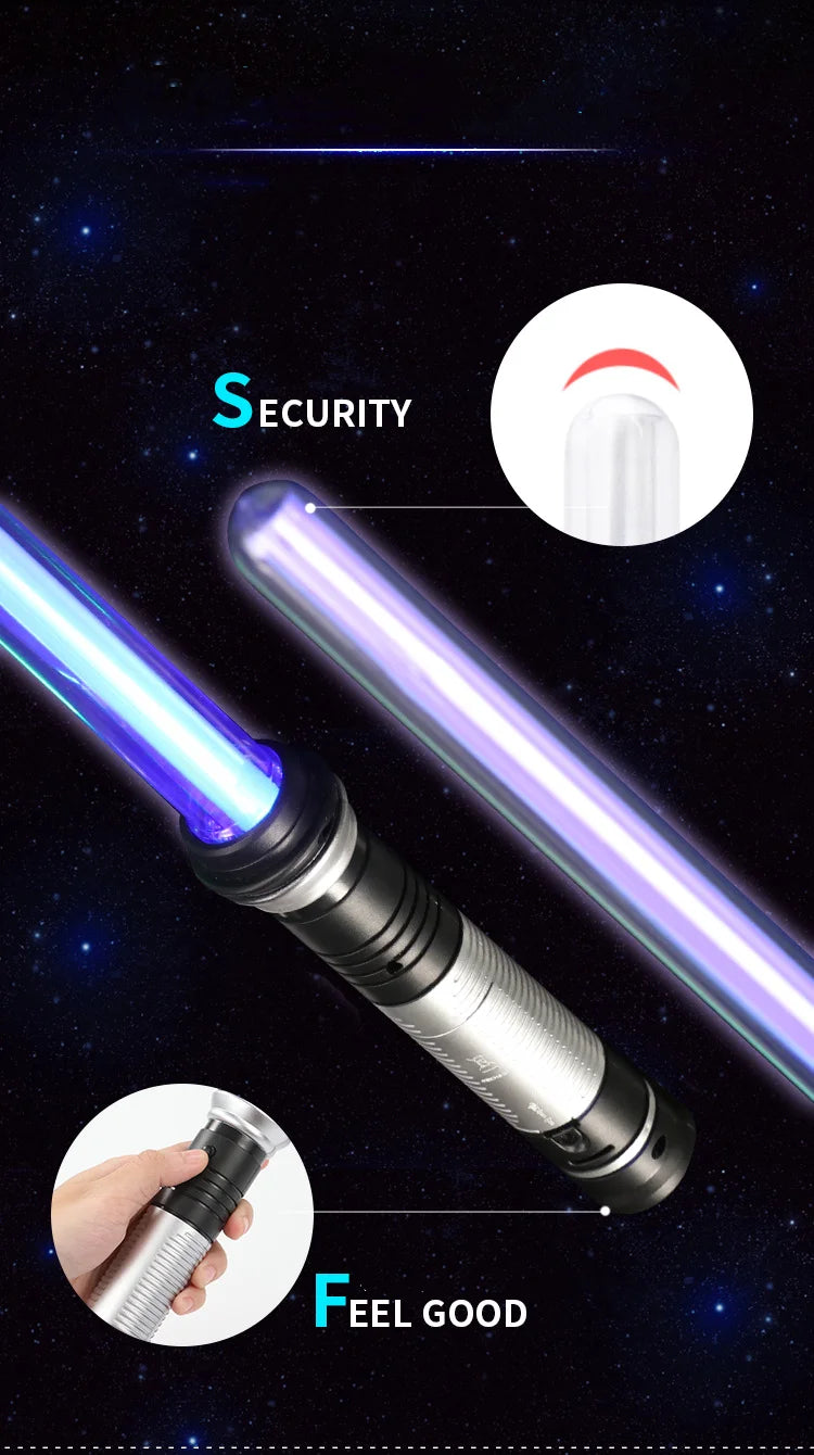 Lightsaber 2 In 1 RGB Adjustable Light Saber Toys Children Double Switch Sword Toys For Boys Luminous Gifts Light Saber