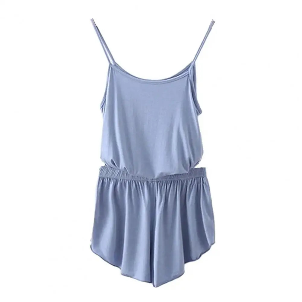 SANWOOD pyjamasset dam med ärmlöst linne och shorts – M–3XL
