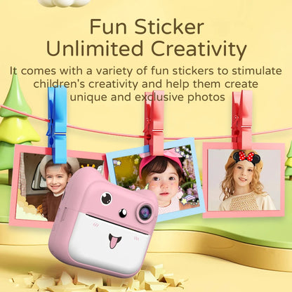 Kids Camera Instant Print 1080P HD Toddler Digital Video Camera 2.4-Inch Toy for Girls Boys Age 3-12 Christmas Birthday Gift