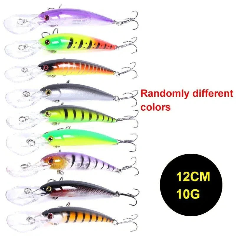 3/5/8PCS Fishing Lures Kit Minnow Popper Baits with Hooks Saltwater Freshwater Trout Bass Salmon Swimbait Fishing Accessories