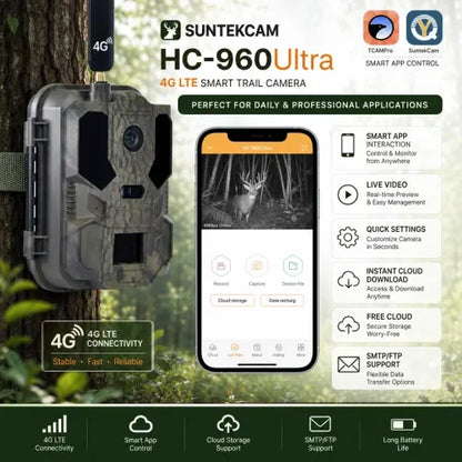 4G LTE Jaktkamera HC-960Ultra-LI med 4K Live-video och 8000mAh Batteri