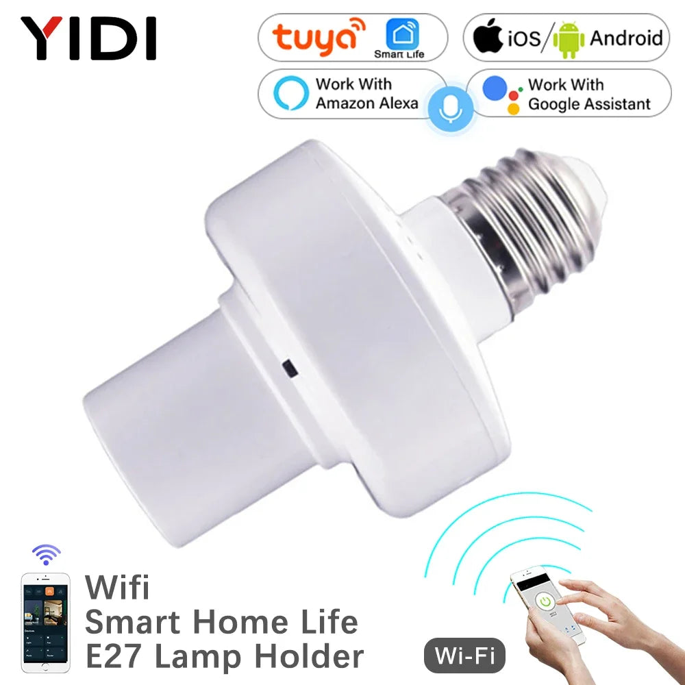 WiFi Smart Lampadapter E27/E26 – Tuya & Smart Life, Timer, Alexa & Google Home (Kundanpassad)