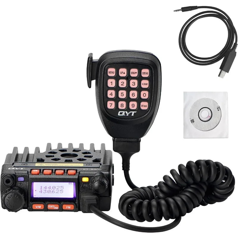 QYT KT-8900 25W GMRS Mobile Radio & Base Station,Long Range Two-Way Radio with NOAA Weather Scan & Alert, Integrated Control Mic