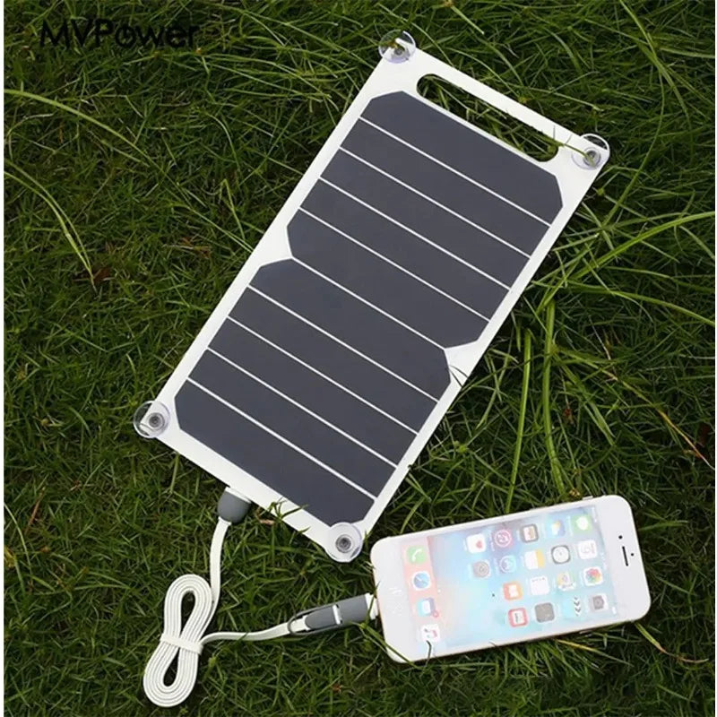 Portable 30W Waterproof Solar Charging Panel USB Type C For Camping Hiking Phone Power Bank Power Supply