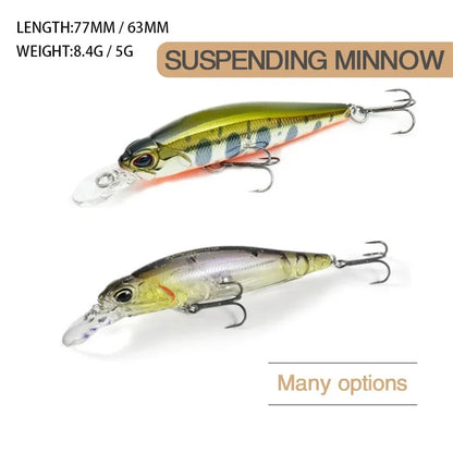 Minnow Fishing Lure Wobbler Rozante 77SP Long Cast Hover Swaying Lure Jerkbait Artificial Bait Culter 77mm/63mm Alburnus Bait