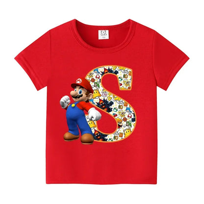 Barn T-shirt 100% Bomull – Tecknat Tryck Kortärm Unisex Casual Storlek 100–160cm