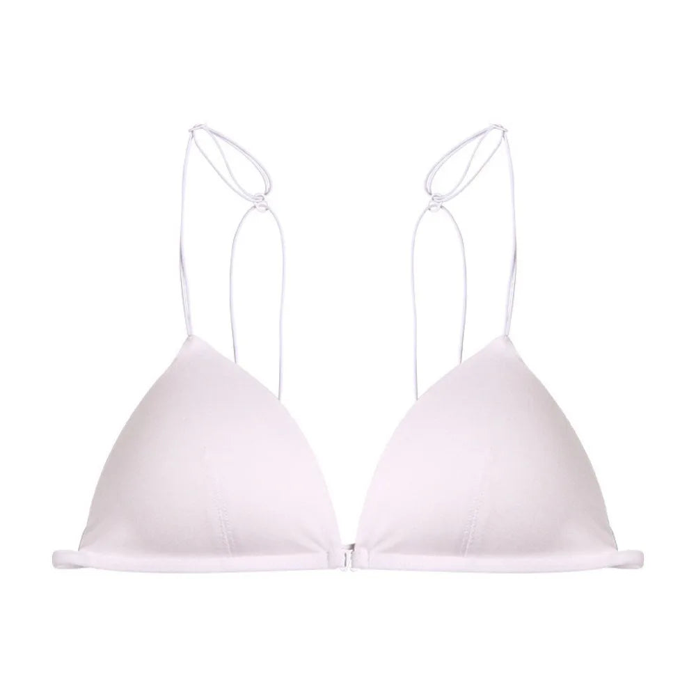 Fachion Triangle Bras for Women Beauty Back Push-up French Style Bra Thin Strape Solid Color Wireless Bra Girls