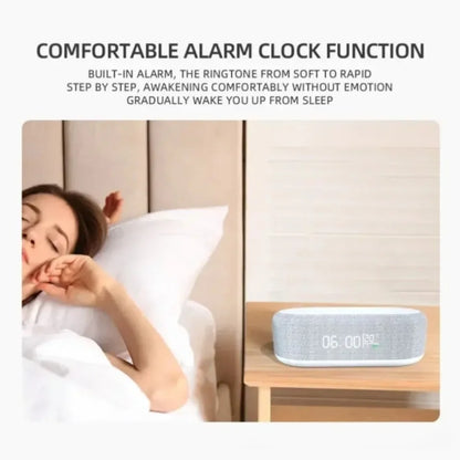 Wireless Charger Pad Phone Alarm Bedroom Lamp Night Light Desktop Clock Thermometer For iPhone 17 16 15 14 13 Fast Charging Dock