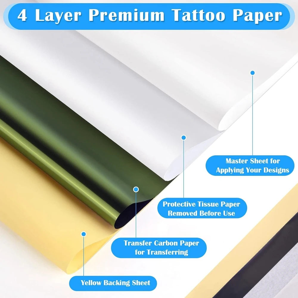 150/5pcs Professional Tattoo Transfer Papers A4 Tattoo Stencil Paper Carbon Thermal Copy Paper Tattoo Transfer Machine Accessory