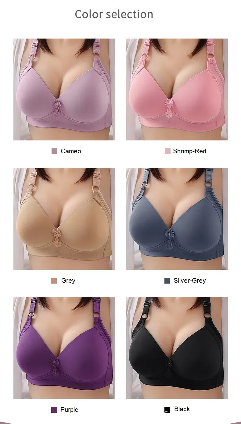Comfortable Breathable Women Brassiere Beautiful Back Underwear Bra Thin Section Glossy Without Steel Ring Gathered Ladies Bras