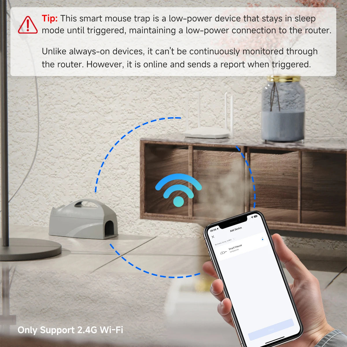 Tuya WiFi Smart Elektrisk Råttfälla 6000V Högspänning Gnagare Mördar Återanvändbar Anti-Rymnings Musfälla Fungerar Med Smartlife APP