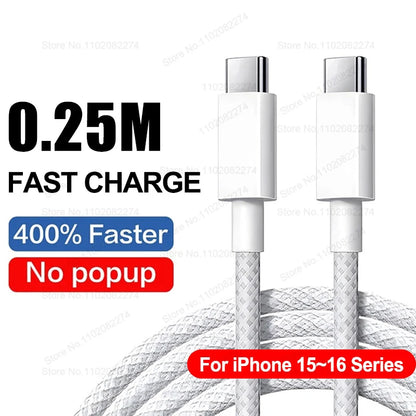 PD 20W/40W Snabbladdare för iPhone och USB-C-kablar – Kompatibel med iPhone 11–16 Pro Max