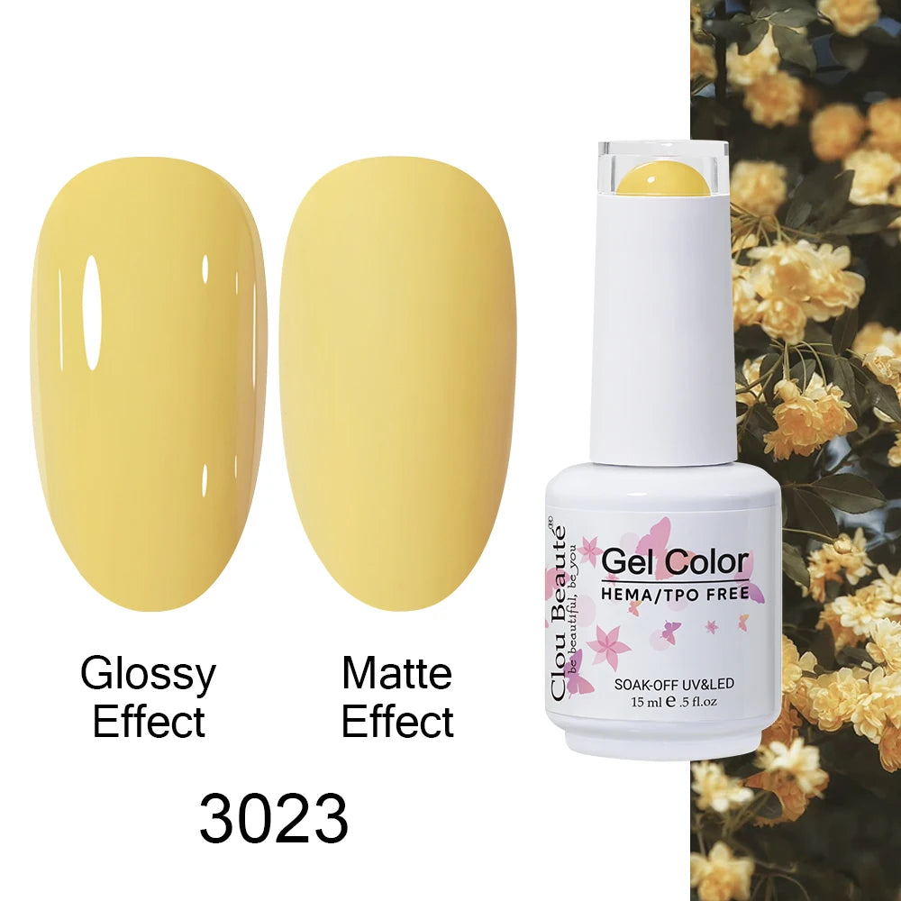 Clou Beaute Gel Nail Polish Neon Brown Royal Blue Red Green Pastal Nude Nail Art Varnishes Gel Lacquer Top Coat UV Gel Nail