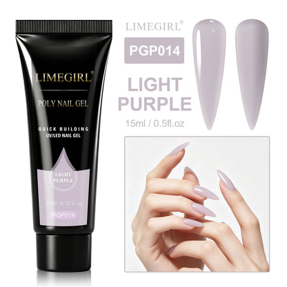 LIMEGIRL 25Colors Poly Extension Nail Gel For Nails Art Acrylic Manicure Design UV Varnishes Semi Permanent Quick Extension Gel