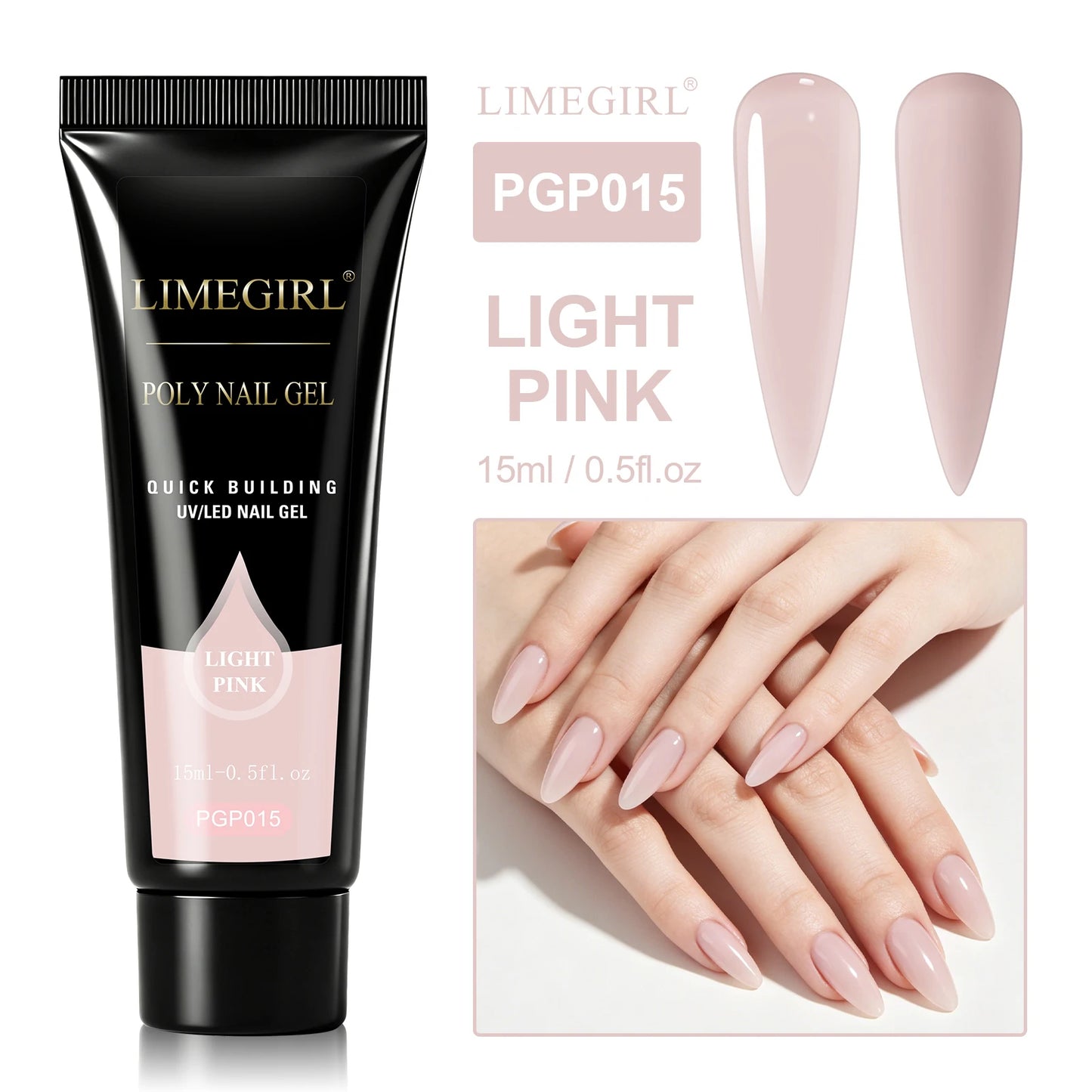 LIMEGIRL 25Colors Poly Extension Nail Gel For Nails Art Acrylic Manicure Design UV Varnishes Semi Permanent Quick Extension Gel