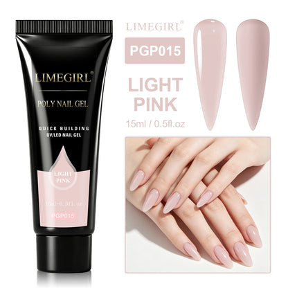 LIMEGIRL 25Colors Poly Extension Nail Gel For Nails Art Acrylic Manicure Design UV Varnishes Semi Permanent Quick Extension Gel