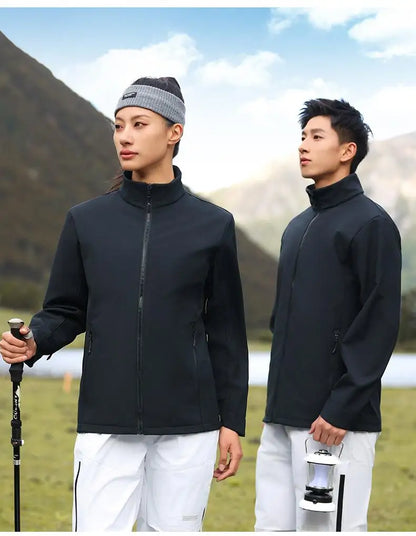 customized logo Men's Tactical Jackets Softshell Lightweight Coats with Pockets Water Resistant Outdoor Hiking couple top C2407