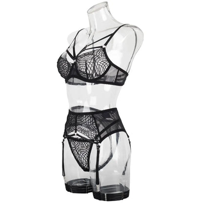 Lace Sexy Lingerie Transparent Hot Porno Lace Erotic Outfit Ladies Sexy Bra Set Romantic Fancy See Through Bra Panties Lingeries