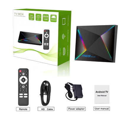 R69 Plus TV Box Android14 Ultra Voice Control HDR10 8K Allwinner H728 Octa Core 1000M LAN WIFI 6 BT5.0 Media Player Set Top Box