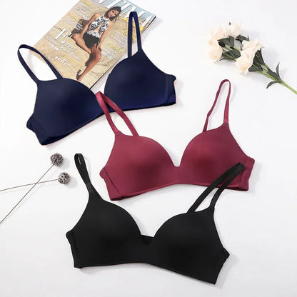 3 PCS/Set Women's Seamless Push-up Bra Sexy Lingerie Three-quarter A B Cup Underwear No Wire Brassiere Bralette Breathable Bras