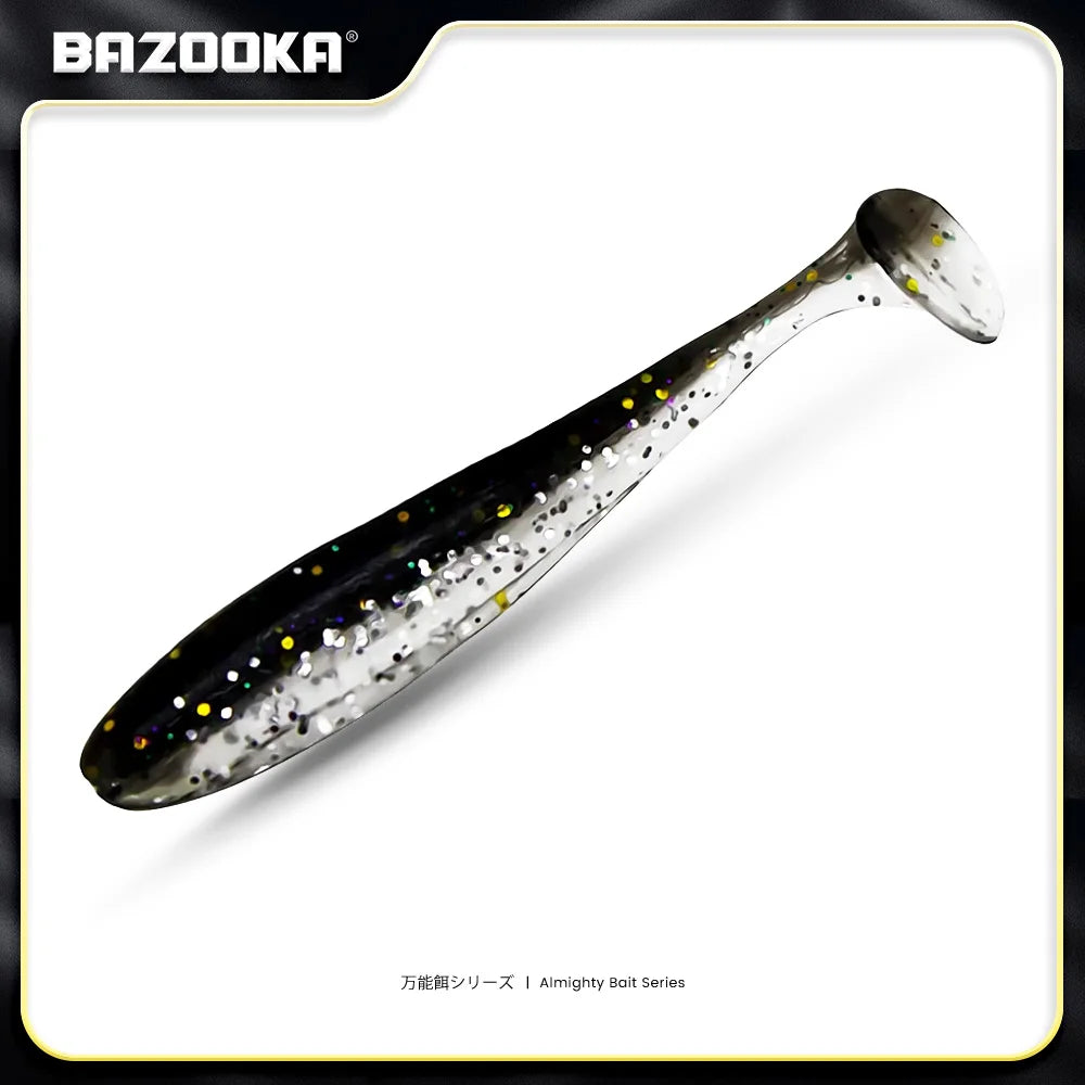 Bazooka Shad Worm Fishing Soft Lure Big Silicone 90 100mm Bait T Tail Easy Shiner Wobbler Swimbait Pesca Trout Pike Bass Winter