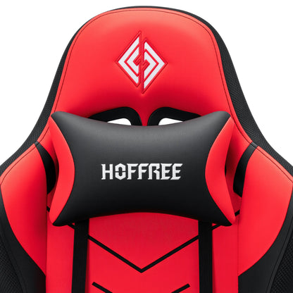300lbs Gaming Chair with Music Rhythm RGB LED Lights and Wireless Speakers Ergonomic Massage Computer Gaming Chair with Footrest