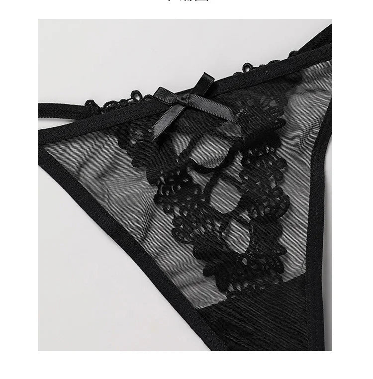 Sexy Girls G String Lace Thong Panties Women Briefs Hollow Out Transparent Thin Underwear Female Low Waist Lingerie Size S-XL