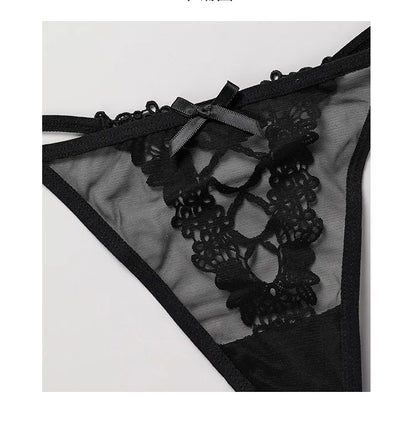 Sexy Girls G String Lace Thong Panties Women Briefs Hollow Out Transparent Thin Underwear Female Low Waist Lingerie Size S-XL