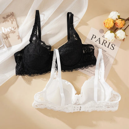 Women's Lace Push Up Bra 32-40 B/C Cup Sexy Hollow Out Bras Plus Size Female  Thin Bralette Embroidery Breathable Underwear