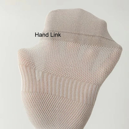 High Quality 5Pairs/Lot Men's Bamboo Fiber Socks Hand Link Short Mesh Breathable Ankle Socks Summer Male Socks