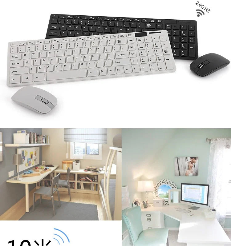 Spanish/Hebrew/Russian/Korean New 2.4G Wireless Keyboard and Mouse set For Laptop iPad PC Desktop For Android IOS Windows