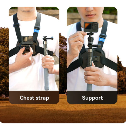 TELESIN Quick-Release Chest Strap Mount for GoPro Hero 13 12 11 10 9 8 7 Insta360 SJCAM DJI OSMO Action 5 4 3 Chest Belt Mount