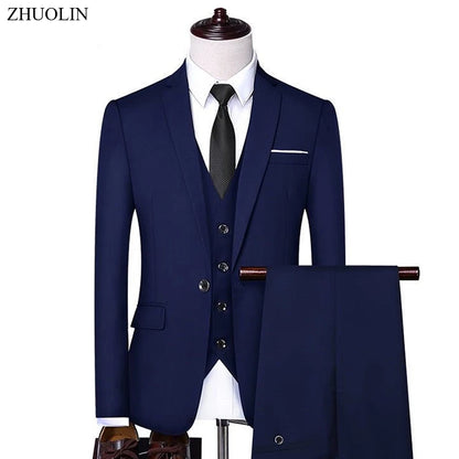 High Quality Men Suits For Wedding 2 Pieces 3 Sets Blazers Stretch Elegant Formal Jackets Vest Pants Full 2025 Tailored Costume