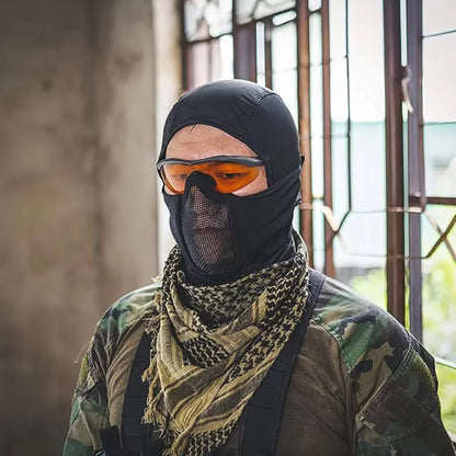Taktisk balaclava halvmask med andningsbart nät