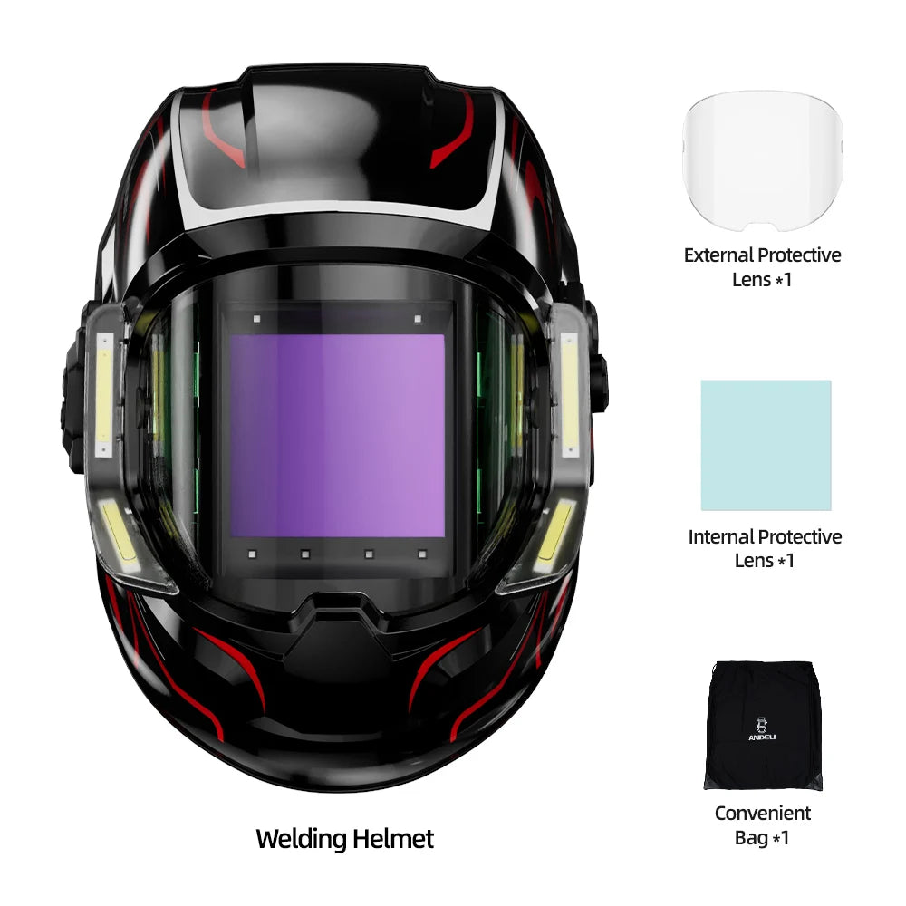 ANDELI automatisk svetsmask med true color och stort synfält