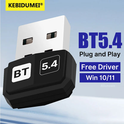 USB Bluetooth 5.4 Wireless Adapter Bluetooth 5.3 Dongle Adapter for PC Laptop Wireless Speaker Audio Receiver USB Transmitter