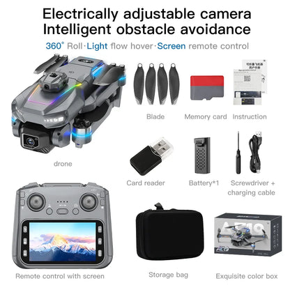 AE19 Drone, High-Definition Dual Camera, 8K Professional Obstacle Avoidance, Folding Quadcopter Toy, Remote-Controlled Aircraft