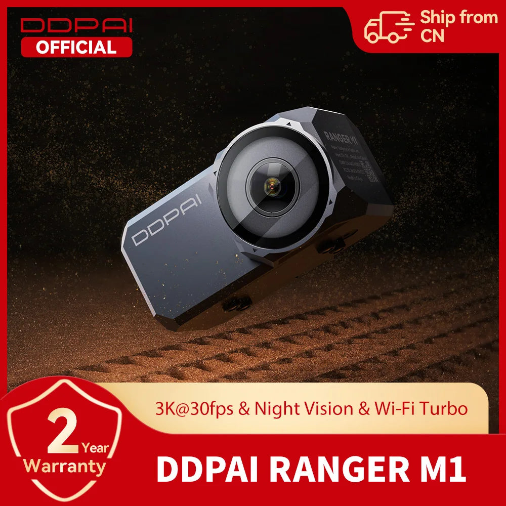 DDPAI Dash Cam RANGER M1 MC-kamera IP67 Vattentät med WiFi Night Vision