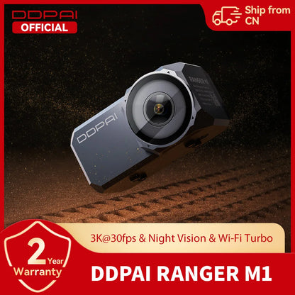 DDPAI Dash Cam RANGER M1 MC-kamera IP67 Vattentät med WiFi Night Vision