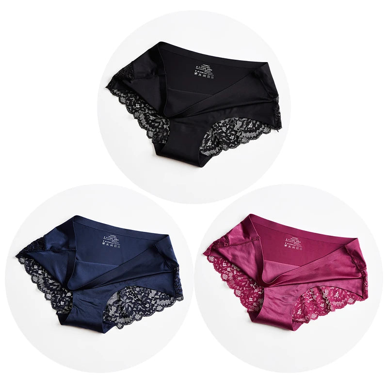 TrowBridge 3-pack Trosor i Spets och Satin - Stora Storlekar