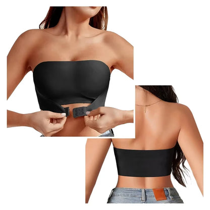 Women's Strapless No Padding Seamless Front Button Bra Comfortable Smooth Underwear